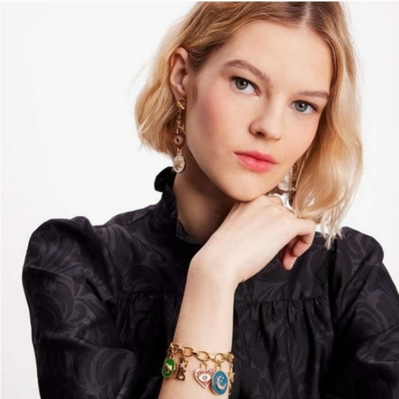 Kate Spade Like Magic Charm Bracelet Gold Tone Charms with Colorful - Picture 3 of 10